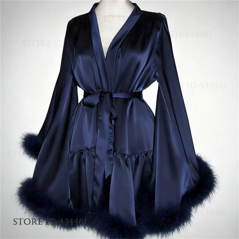 Luxury Big Sleeve Hairy Cuffs  - Slip Dress Satin ulasan dan harga