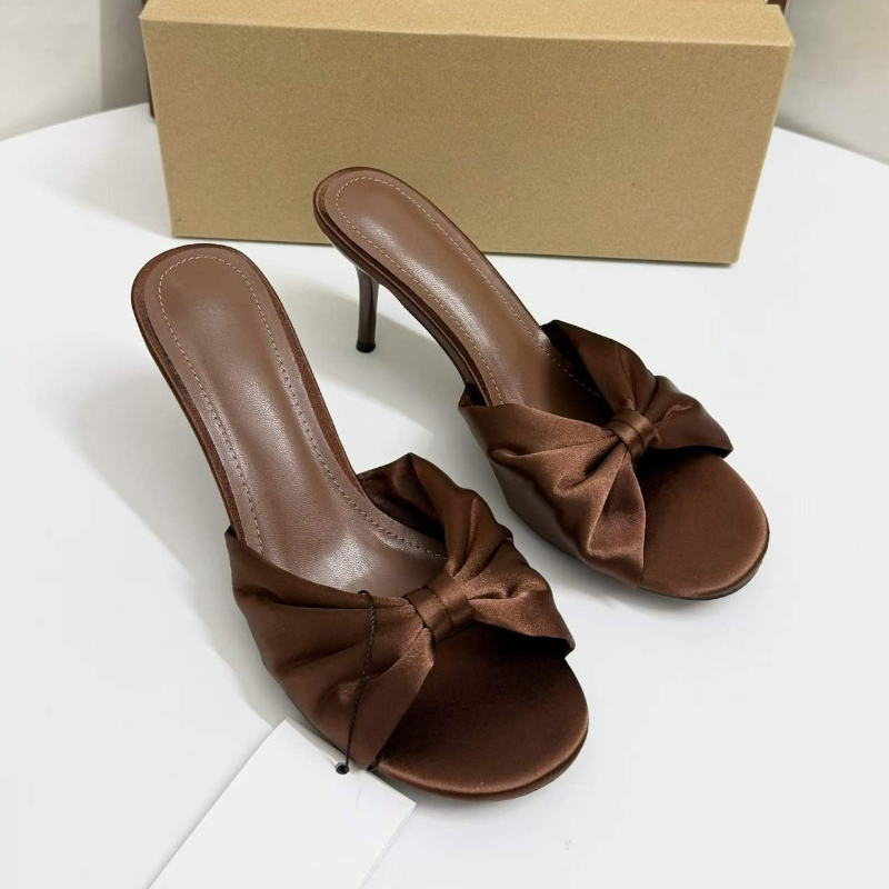 Satin Bow Mules High Heels For - Slip Dress Satin ulasan dan harga