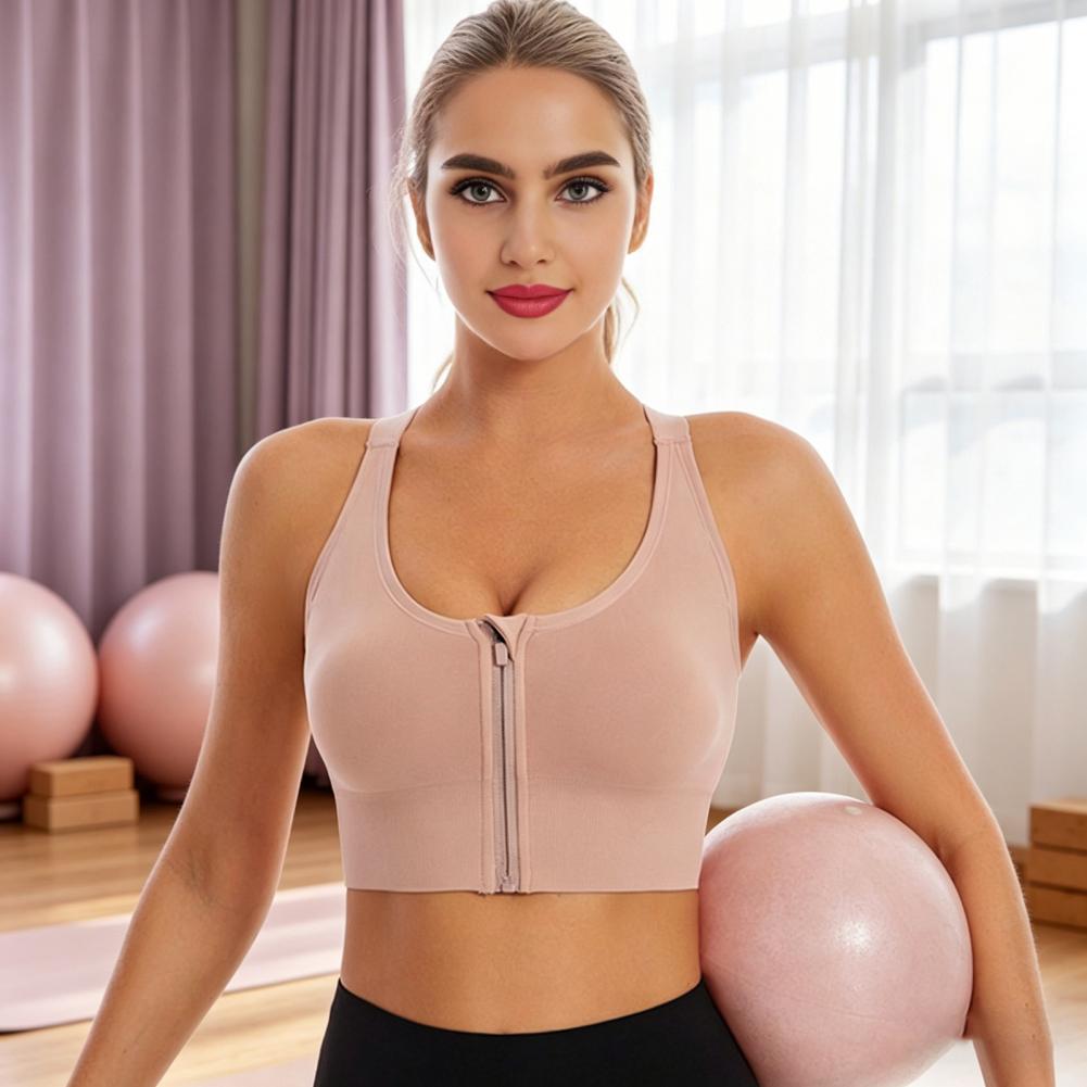 Zip Front Wireless Sports Bra  - Sports Bra High Impact ulasan dan harga