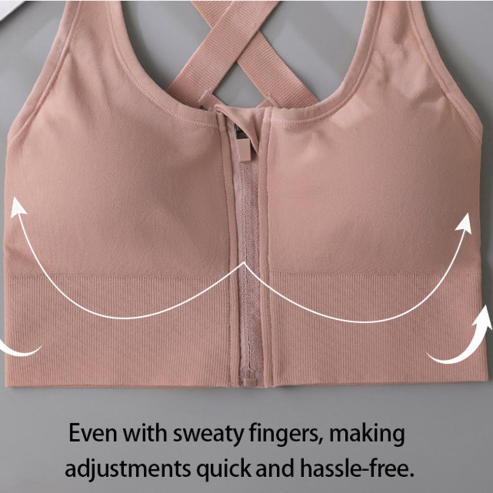 Zip Front Wireless Sports Bra  - Sports Bra High Impact ulasan dan harga