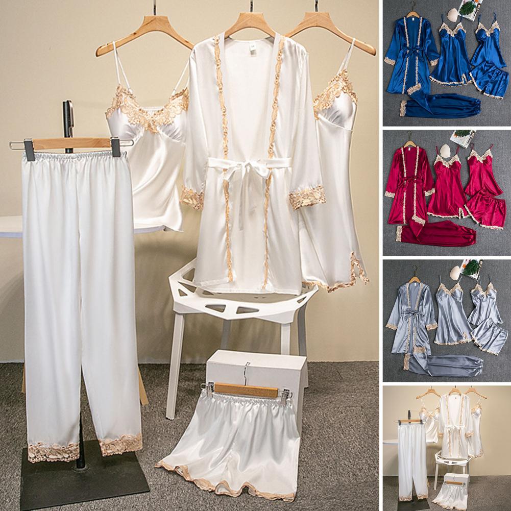 Silk-like Pajama Set Elegant S - Robe Silk Women ulasan dan harga