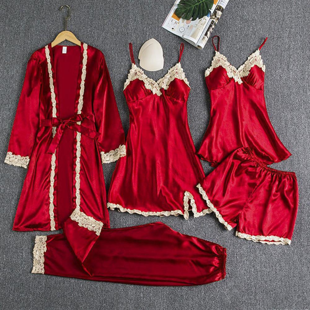 Silk-like Pajama Set Elegant S - Robe Silk Women ulasan dan harga