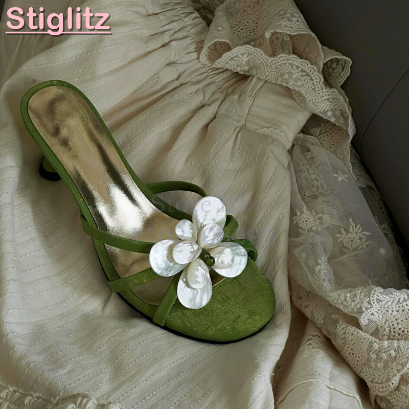 White Flower High Heels Slippe - Slip Dress Satin ulasan dan harga