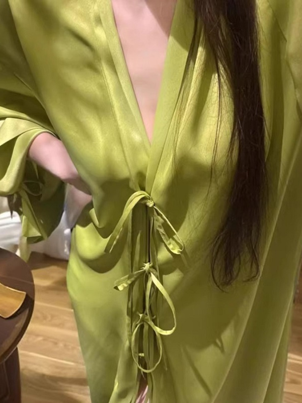 Lightweight Long Sleeve Ice Si - Robe Silk Women ulasan dan harga