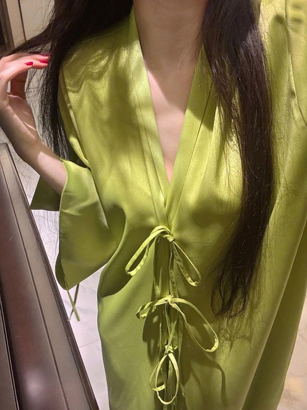 Lightweight Long Sleeve Ice Si - Robe Silk Women ulasan dan harga