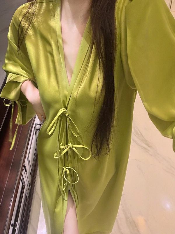 Lightweight Long Sleeve Ice Si - Robe Silk Women ulasan dan harga